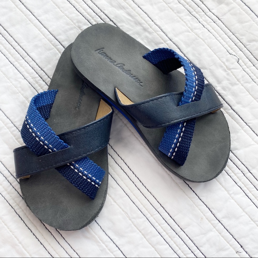 Hanna Andersson Slides Sandals in Black and Blue 9.5